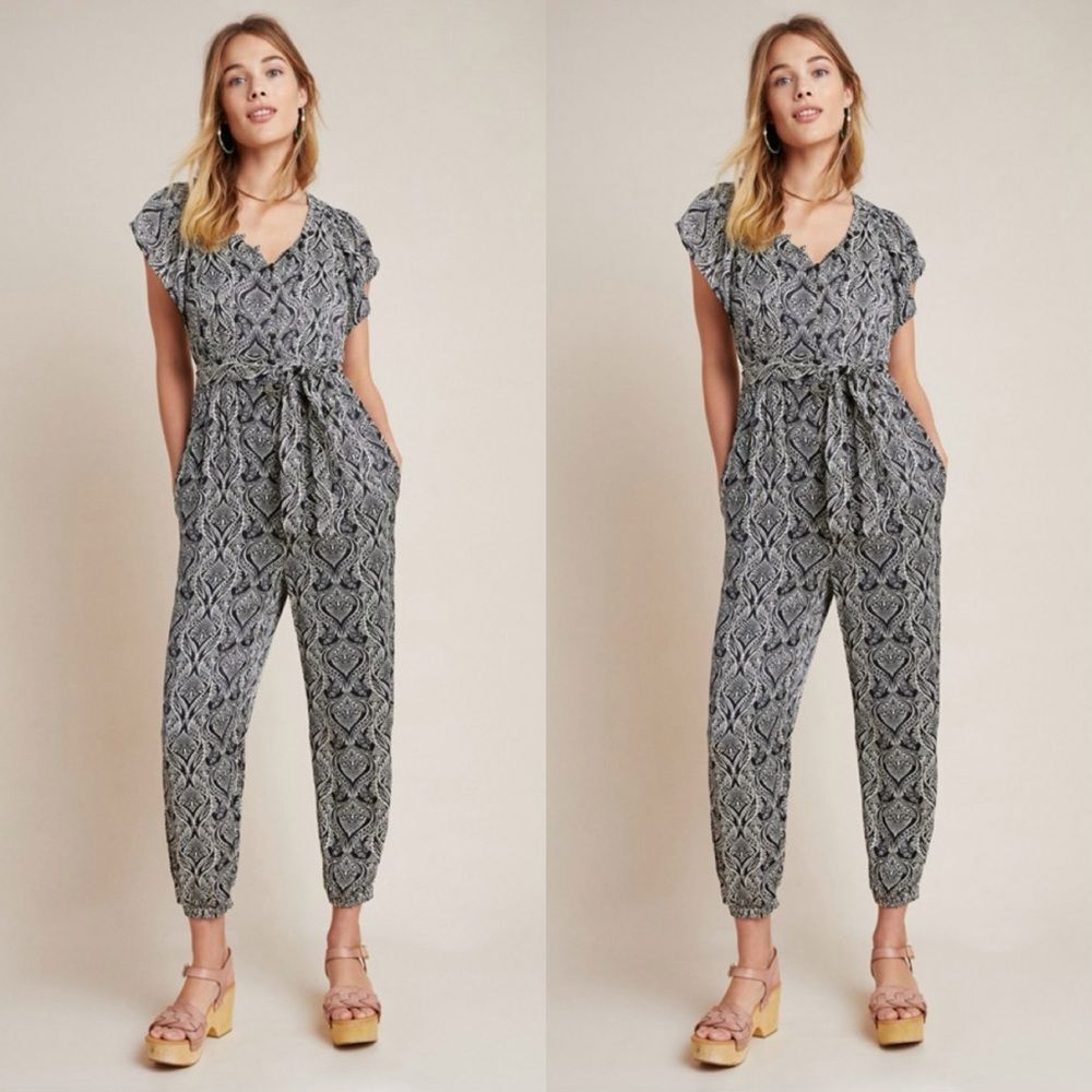 Anthropologie Zadie Satin Jumpsuit